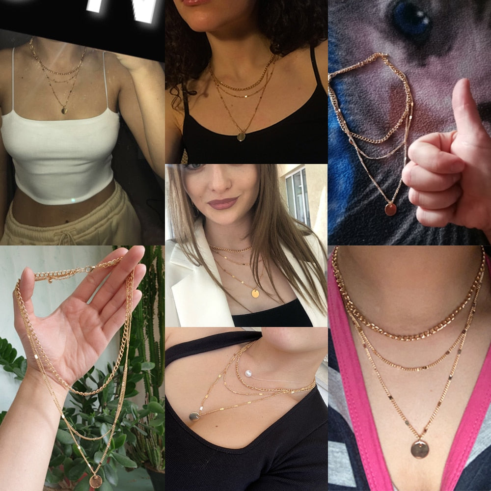 Vintage Necklace on Neck Gold Chain Women's Jewelry Layered Accessories for Girls Clothing Aesthetic Gifts Fashion Pendant 2022