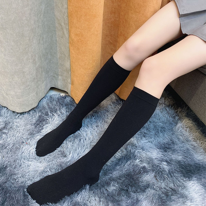 New Sexy Medias Black White Striped Long Socks Women Over Knee Thigh High Over The Knee Stockings Ladies Girls Warm Knee Socks