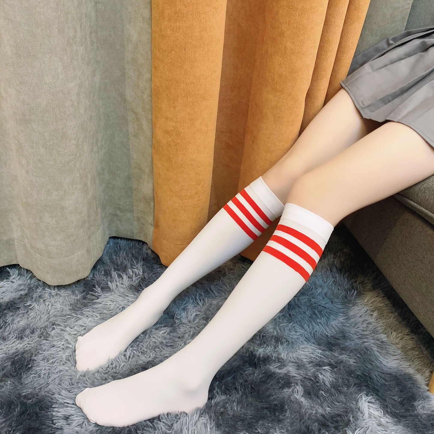 New Sexy Medias Black White Striped Long Socks Women Over Knee Thigh High Over The Knee Stockings Ladies Girls Warm Knee Socks